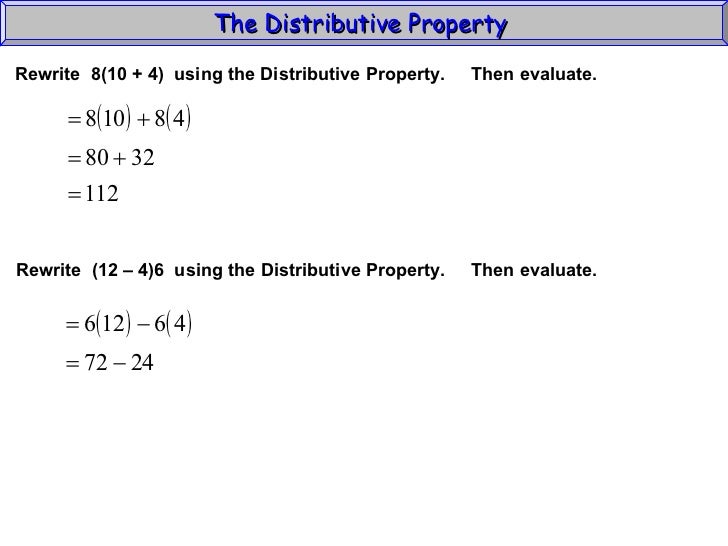 Distributive Property To Find The Product Distributive Property To Find The Product