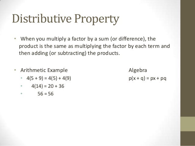 distributive property and basic equations web