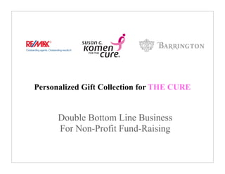 Personalized Gift Collection for THE CURE


      Double Bottom Line Business
      For Non-Profit Fund-Raising
 