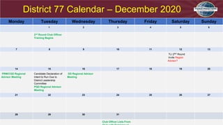 District Calendar | PPT