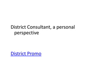 District Consultant, a personal perspective District Promo 