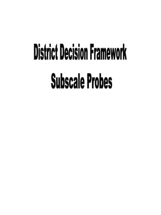 District Decision Framework  Subscale Probes  