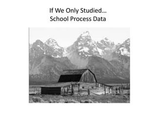 If We Only Studied…
School Process Data
 