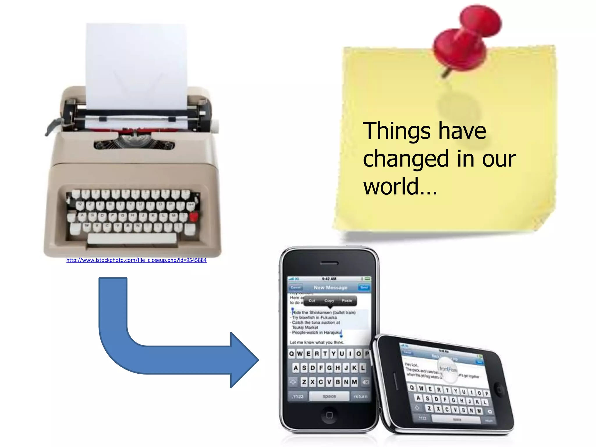 Things have changed in our world…http://www.istockphoto.com/file_closeup.php?id=9545884