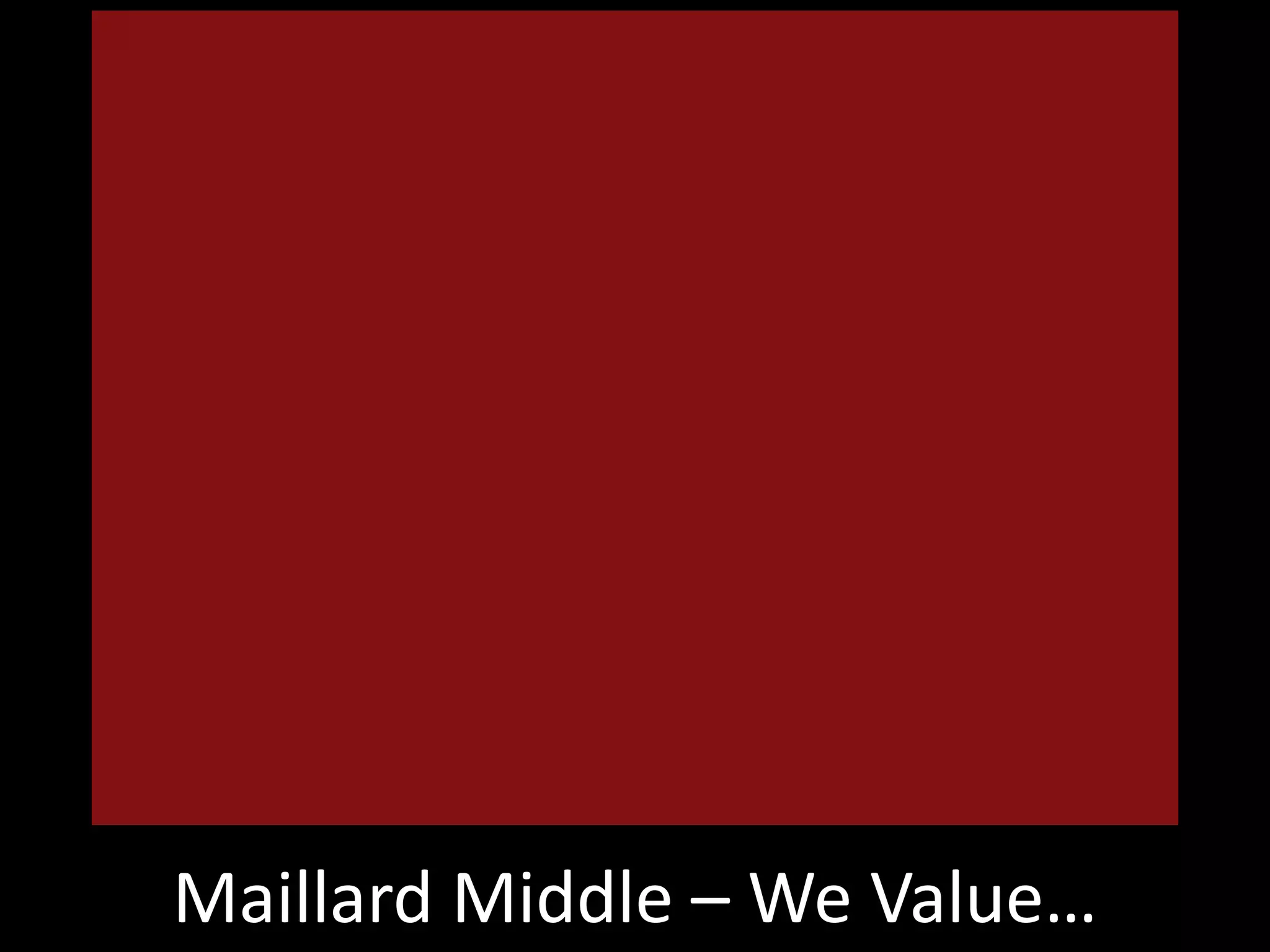 Maillard Middle – We Value…