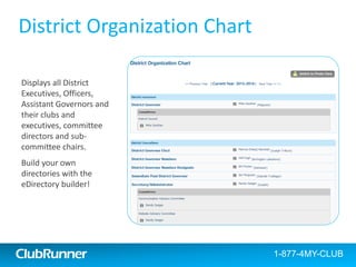 ClubRunner Features for Districts