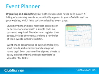 ClubRunner Features for Districts