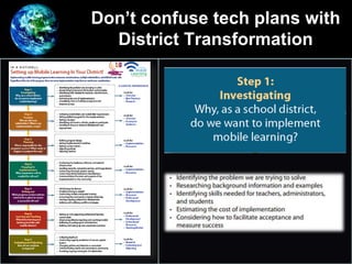 Don’t confuse tech plans with
District Transformation
•
 