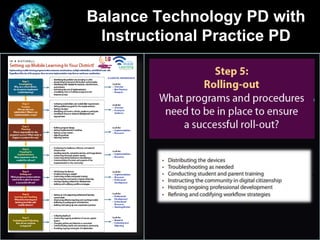 Balance Technology PD with
Instructional Practice PD
•
 