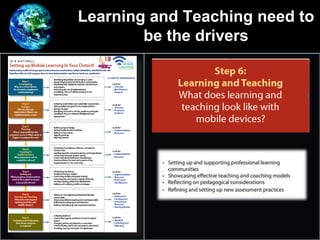 Learning and Teaching need to
be the drivers
•
 