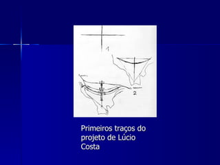 Primeiros traços do
projeto de Lúcio
Costa
 