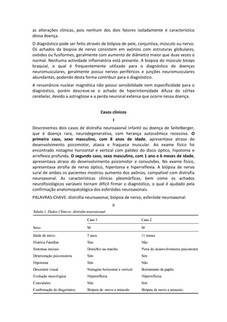SciELO - Brasil - Distrofia neuroaxonal infantil: relato de dois casos  Distrofia neuroaxonal infantil: relato de dois casos