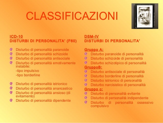 Disturbi di personalità Tipi di personalità