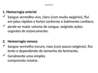 DISTURBIOS HEMODINAMICOS NOVOS: Classificação das hemorragias | PPTX