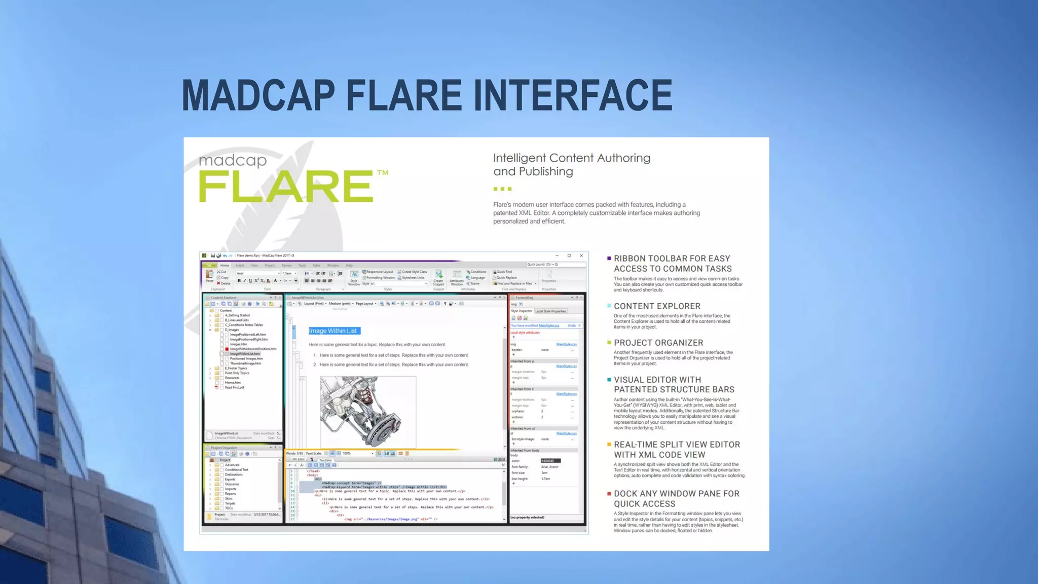 MADCAP FLARE INTERFACE
 