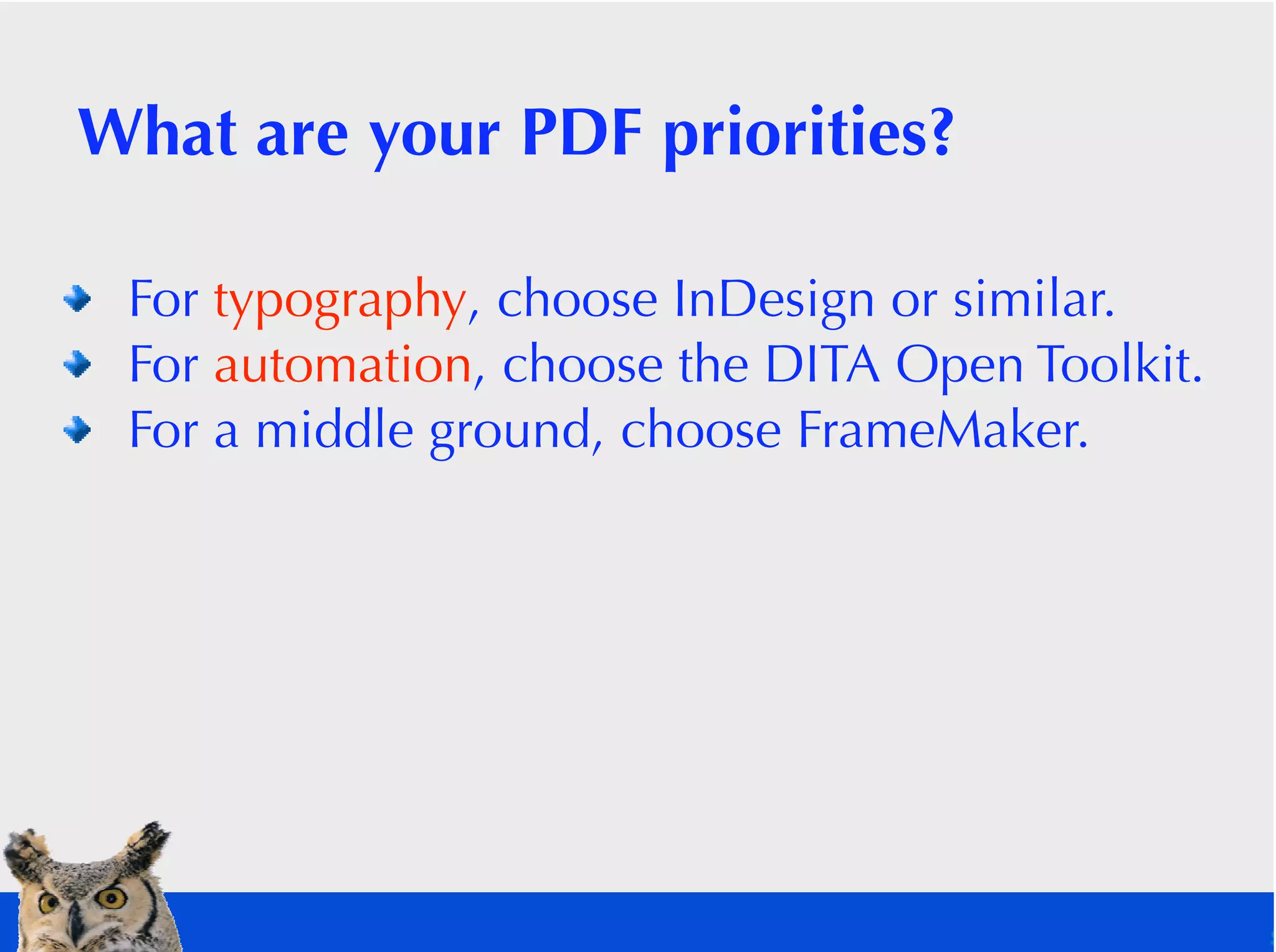 Demystifying DITA to PDF Publishing