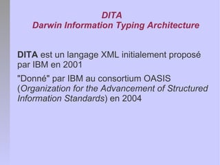 Les concepts fondamentaux de DITA