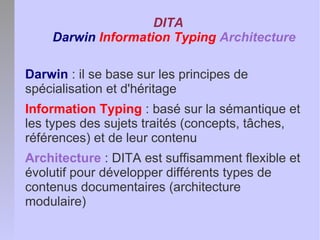 Les concepts fondamentaux de DITA