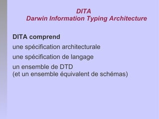 Les concepts fondamentaux de DITA