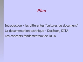 Les concepts fondamentaux de DITA