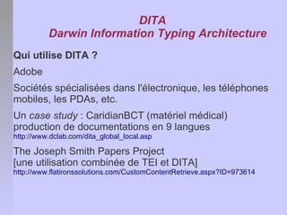 Les concepts fondamentaux de DITA