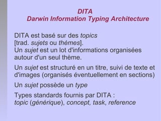 Les concepts fondamentaux de DITA
