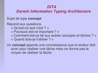 Les concepts fondamentaux de DITA