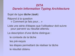 Les concepts fondamentaux de DITA