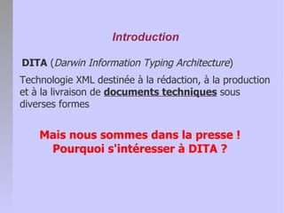 Les concepts fondamentaux de DITA