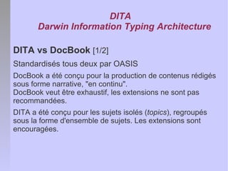 Les concepts fondamentaux de DITA