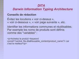 Les concepts fondamentaux de DITA