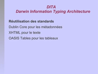 Les concepts fondamentaux de DITA