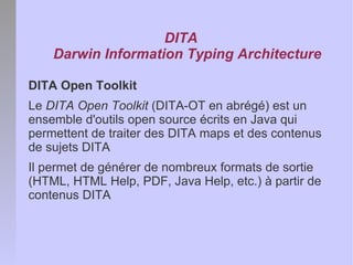 Les concepts fondamentaux de DITA