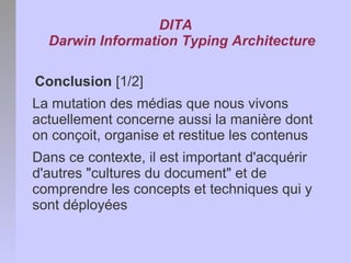 Les concepts fondamentaux de DITA