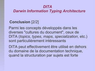 Les concepts fondamentaux de DITA