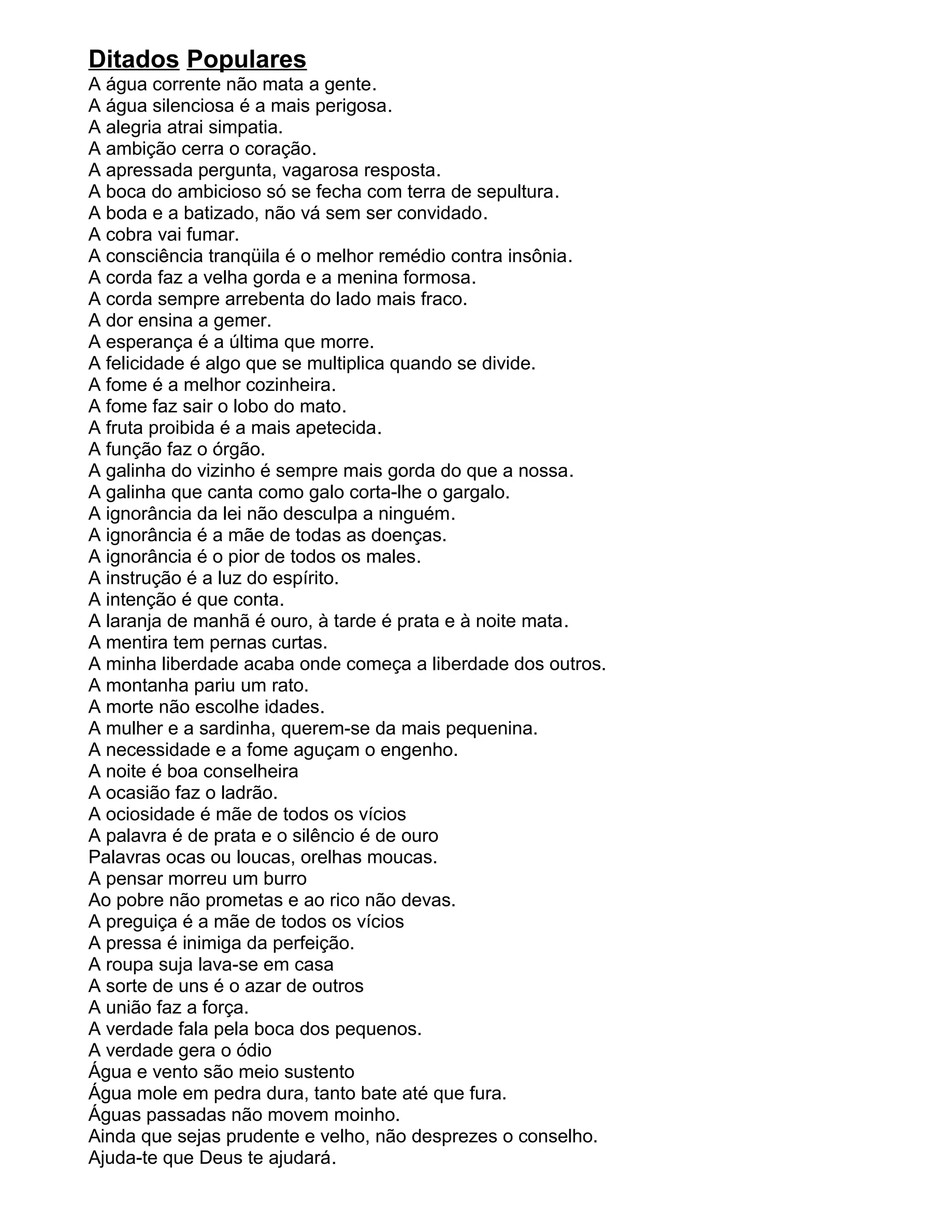 Ditados populares | PDF