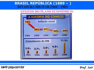 EFEITOS DO PLANO ECONÔMICO: 
