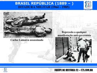 Repressão a qualquer manifestação anti-governista<br />Carlos Lamarca assassinado<br />