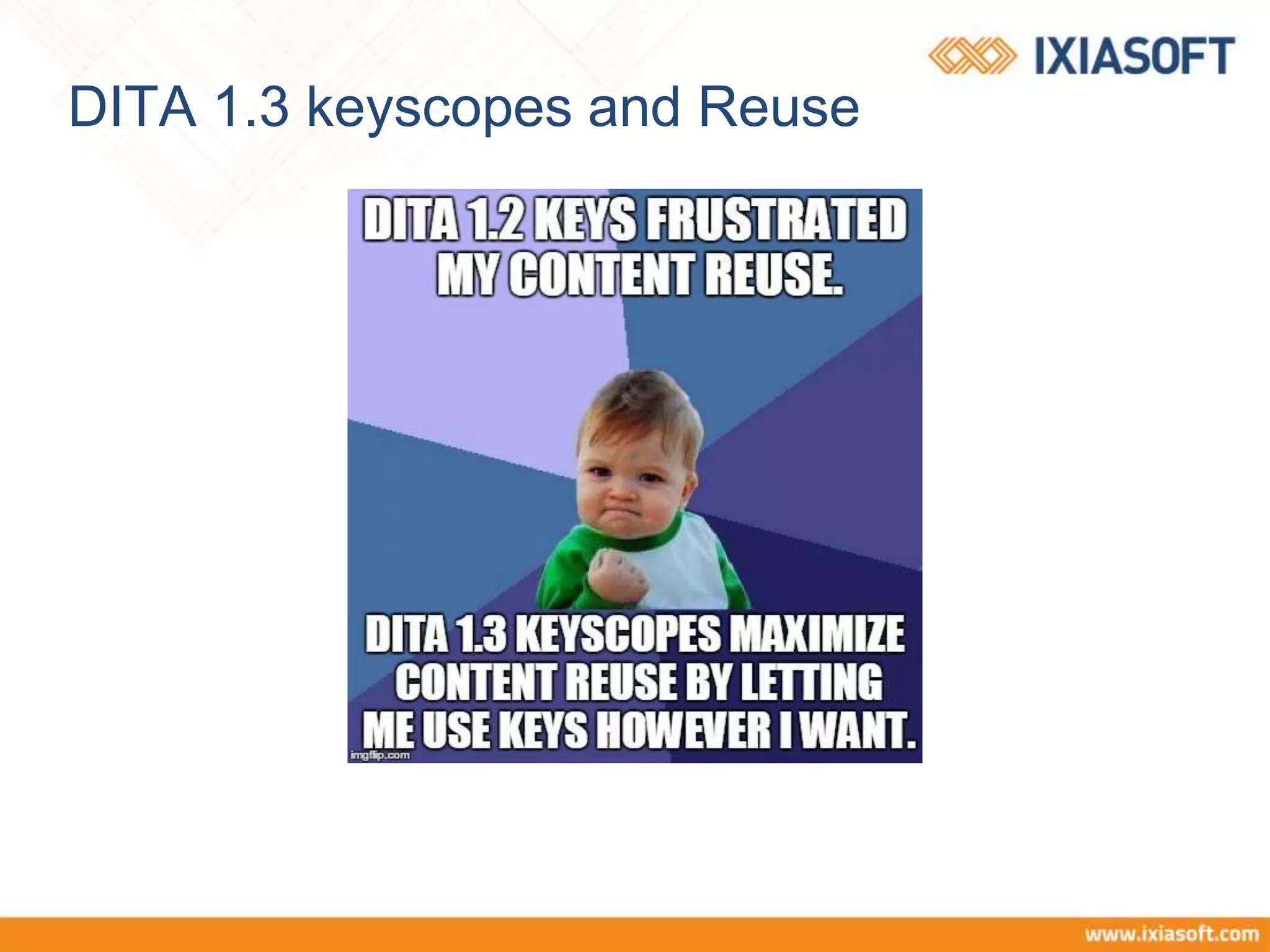 DITA 1.3 keyscopes and Reuse
 