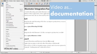 Video as…
documentation
PS AI INT video
 