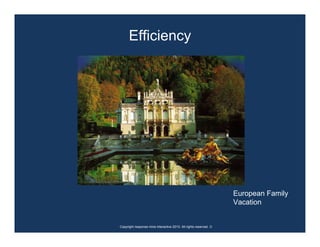 Efficiency




                                                                   European Family
                                                                   Vacation


Copyright response mine interactive 2010. All rights reserved. ☺
 