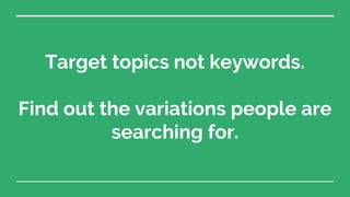 Ditch the Keyword Based SEO Content Strategy