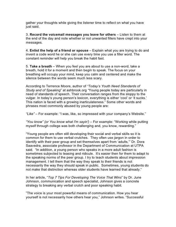 Ditch your verbal crutch for clearer communication