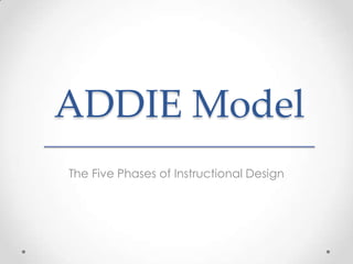 ADDIE Model
The Five Phases of Instructional Design
 