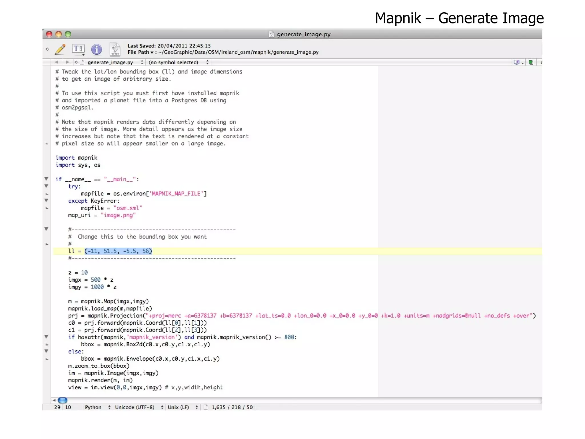 Mapnik – Generate Image 
