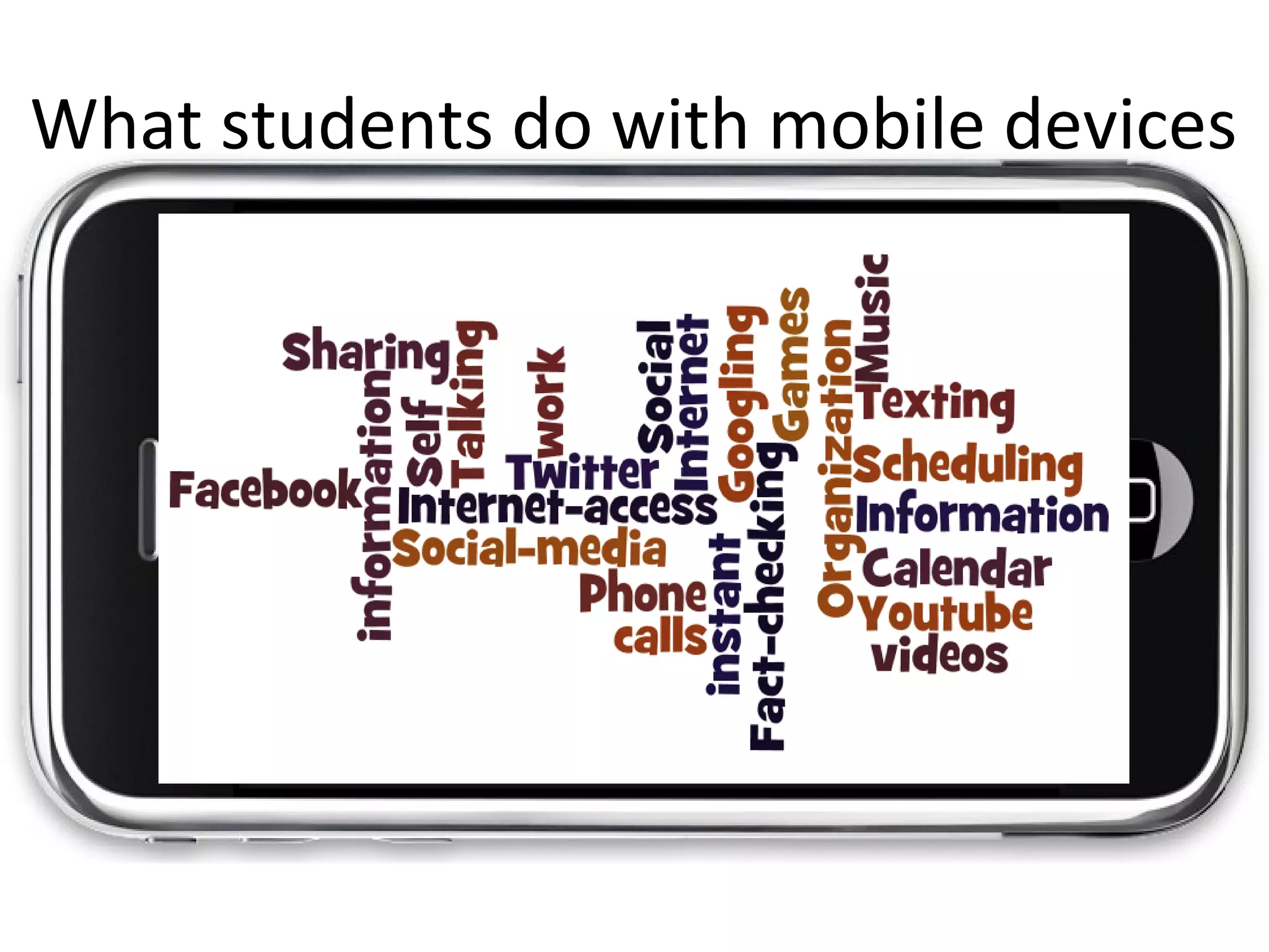 What students do with mobile devices
 