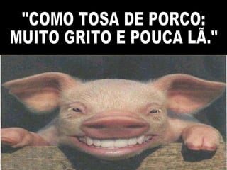 "COMO TOSA DE PORCO: MUITO GRITO E POUCA LÃ." 