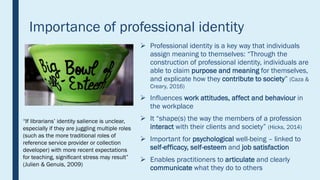 Professional identity and the MLIS – How to make a librarian by Dr. Claire McGuinness