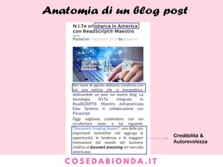 Anatomia di un blog post
 