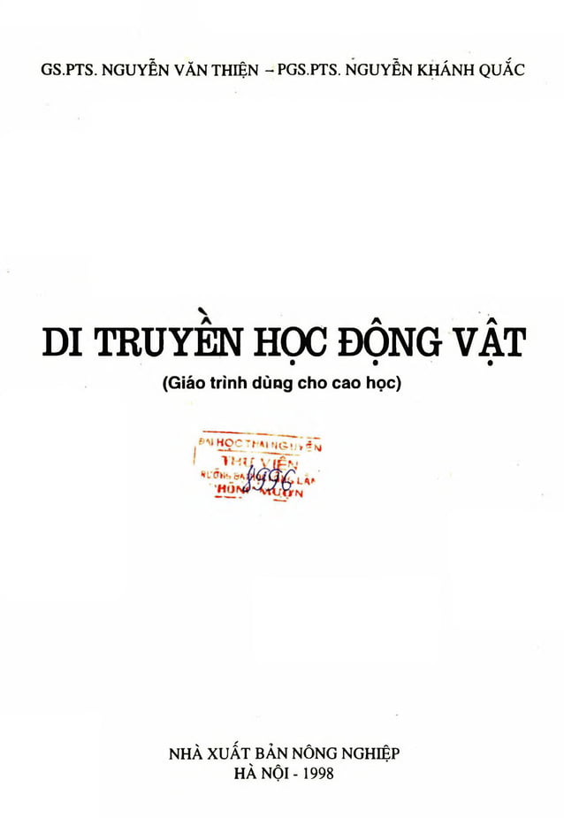Di truyền học động vật - Nguyễn Khánh Quắc;Nguyễn Văn Thiện.pdf